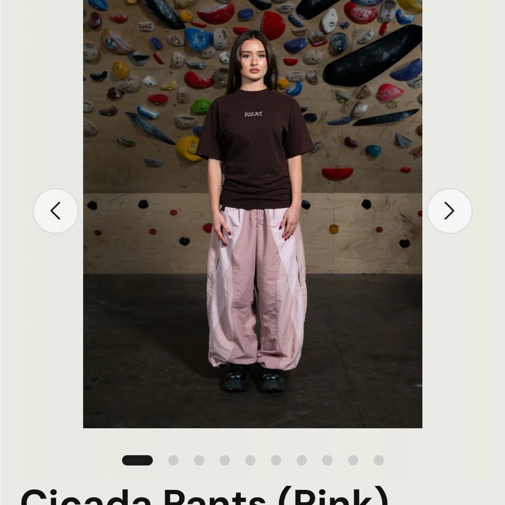 Kawa Club Cicada Wide Leg Pink Hiking Pants